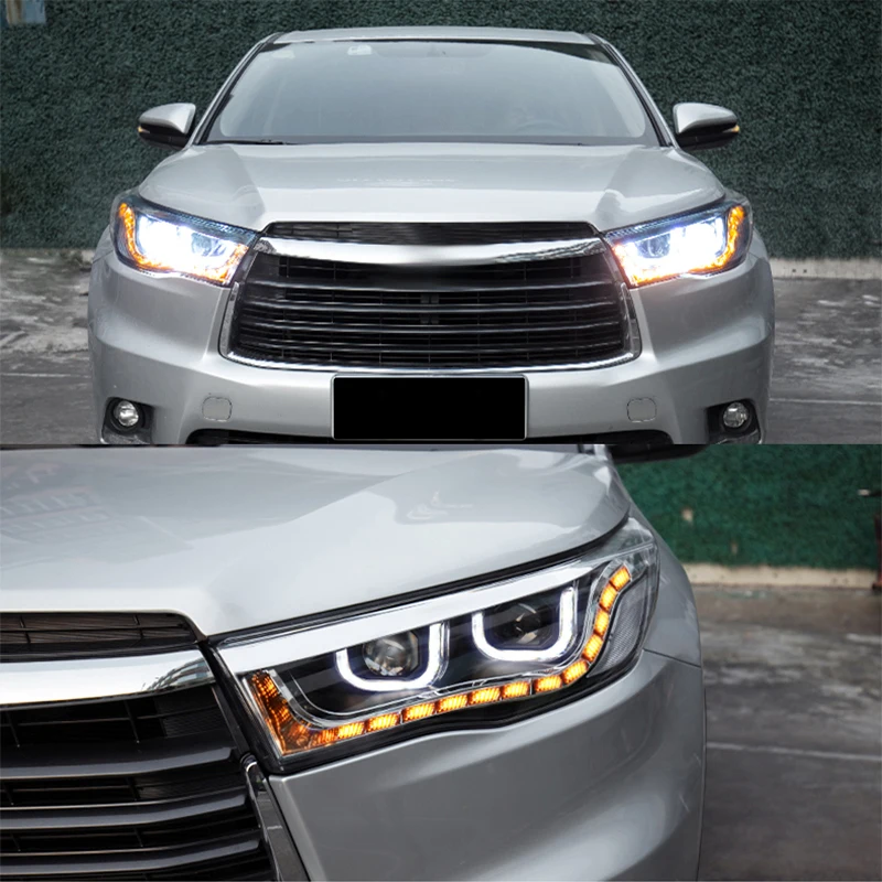 Светодиодный HID DRL Автомобильные фары в сборе корпус передней для Toyota Highlander