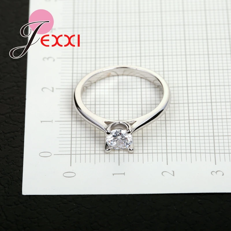 CharmingJewelry модные 925 пробы серебряные кольца женщина леди CZ Кристалл кольцо на