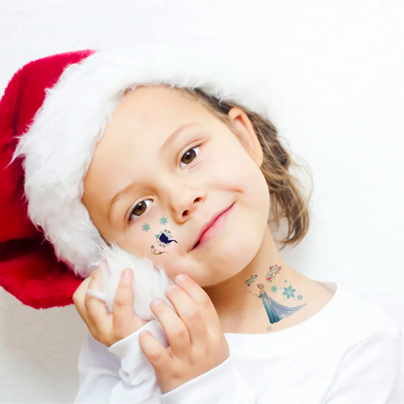 SHNAPIGN ледяная принцесса Детская временная татуировка боди арт флеш наклейки 17*10