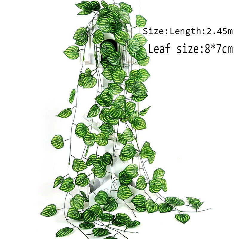 Искусственный Плющ 2 4 м зеленые листья фотообои цветы домашний декор пластиковые
