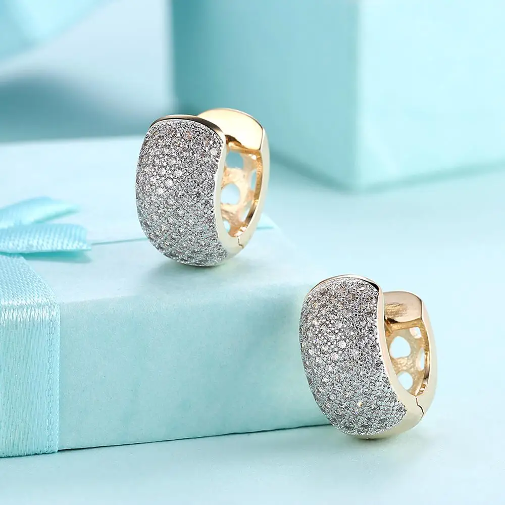 

New Arrival Luxurious Hoop Earring Ladies Fashion Shining Crystal Zircon Earrings for Women Wedding Accessories Brinco