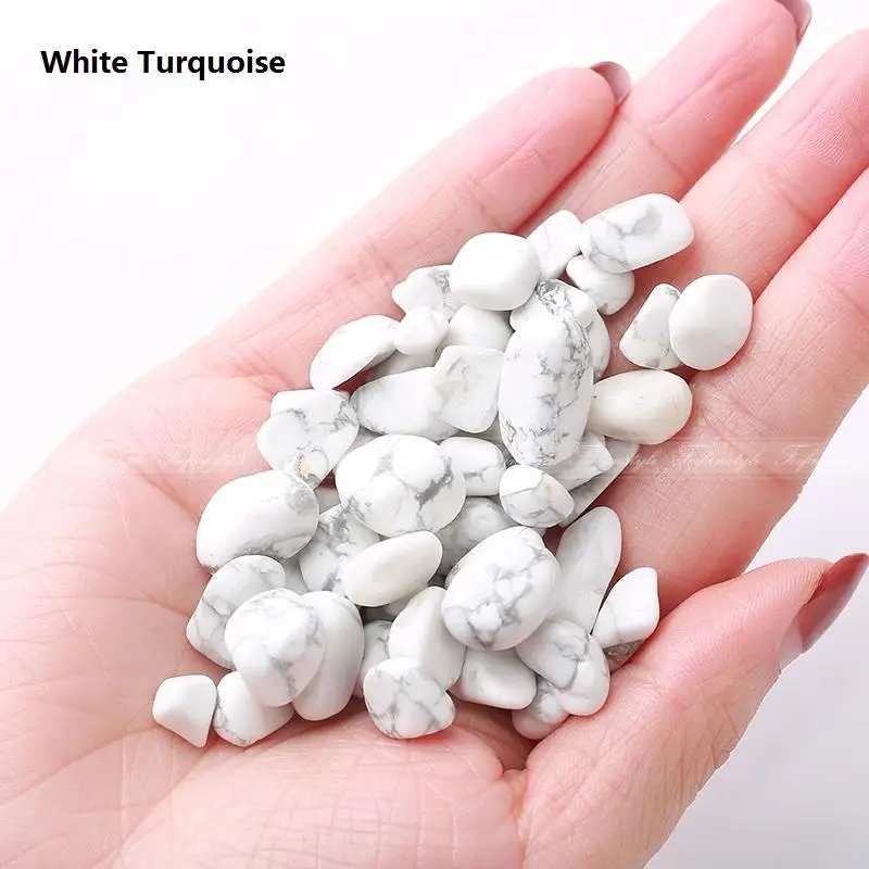 White Turquoise 50 г натуральный розовый кварц белый кристалл Аметист черный обсидиан мини камень рок чипы с лечебным действием, образцы A115CL кристалл любовь - Цвет: White Turquoise