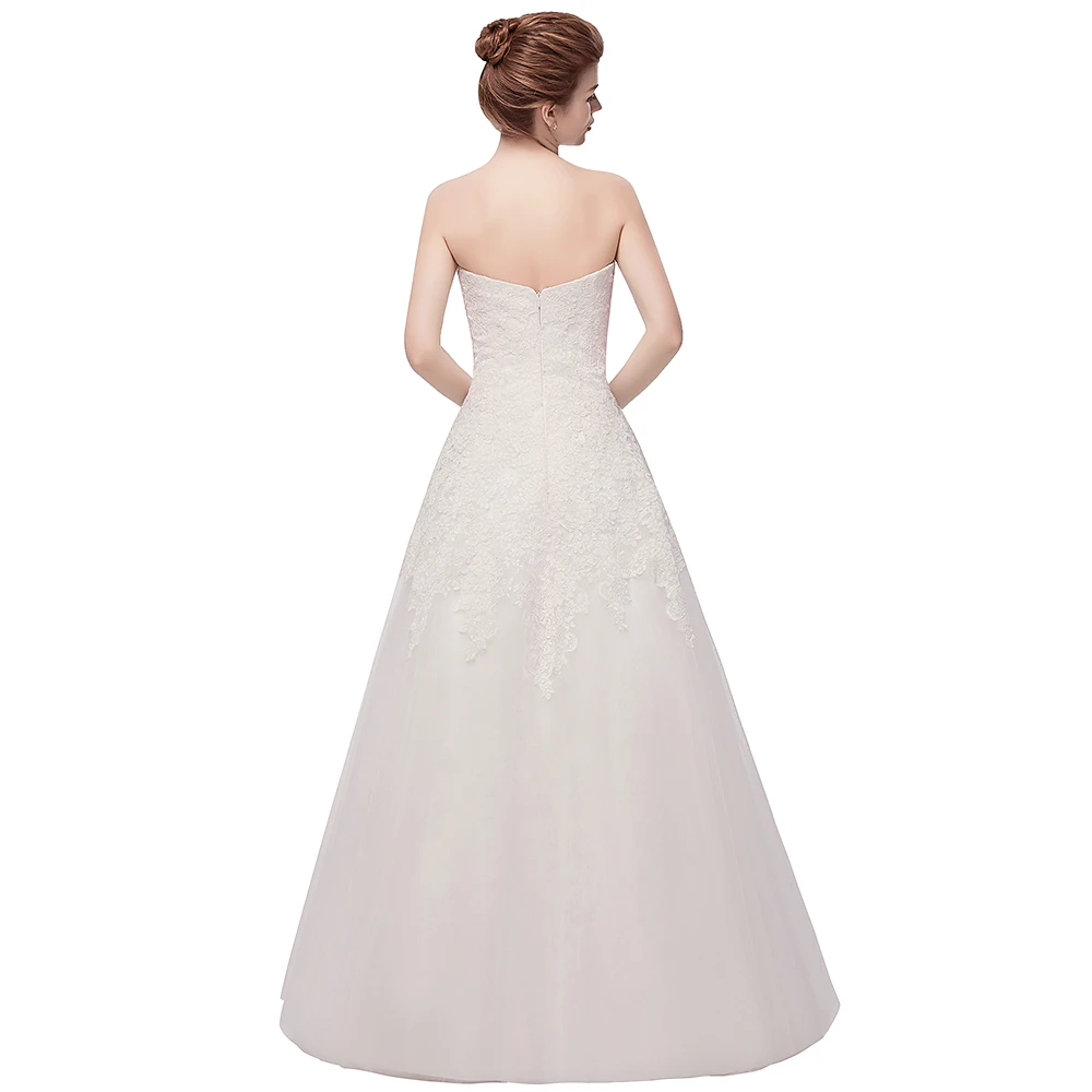 Винтажное ТРАПЕЦИЕВИДНОЕ кружевное Тюлевое свадебное платье 2019 без бретелек