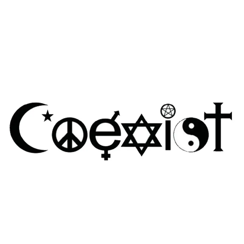 

14.7cm*3.5cm Creative Funny Personalized COEXIST Cross Fashion Window Car Stickers C5-0741