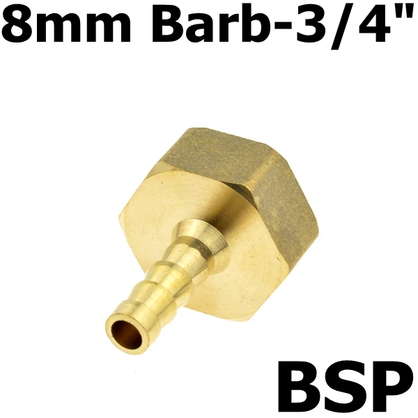 8mm Barb-06 Латунный 12 мм 14 мм 8 мм 10 мм 19 мм 25 мм штуцер шланга 3/" PT BSP гнездовой резьбовой соединитель Соединительная медная трубопроводная муфта адаптер - Цвет: 8mm Barb-06