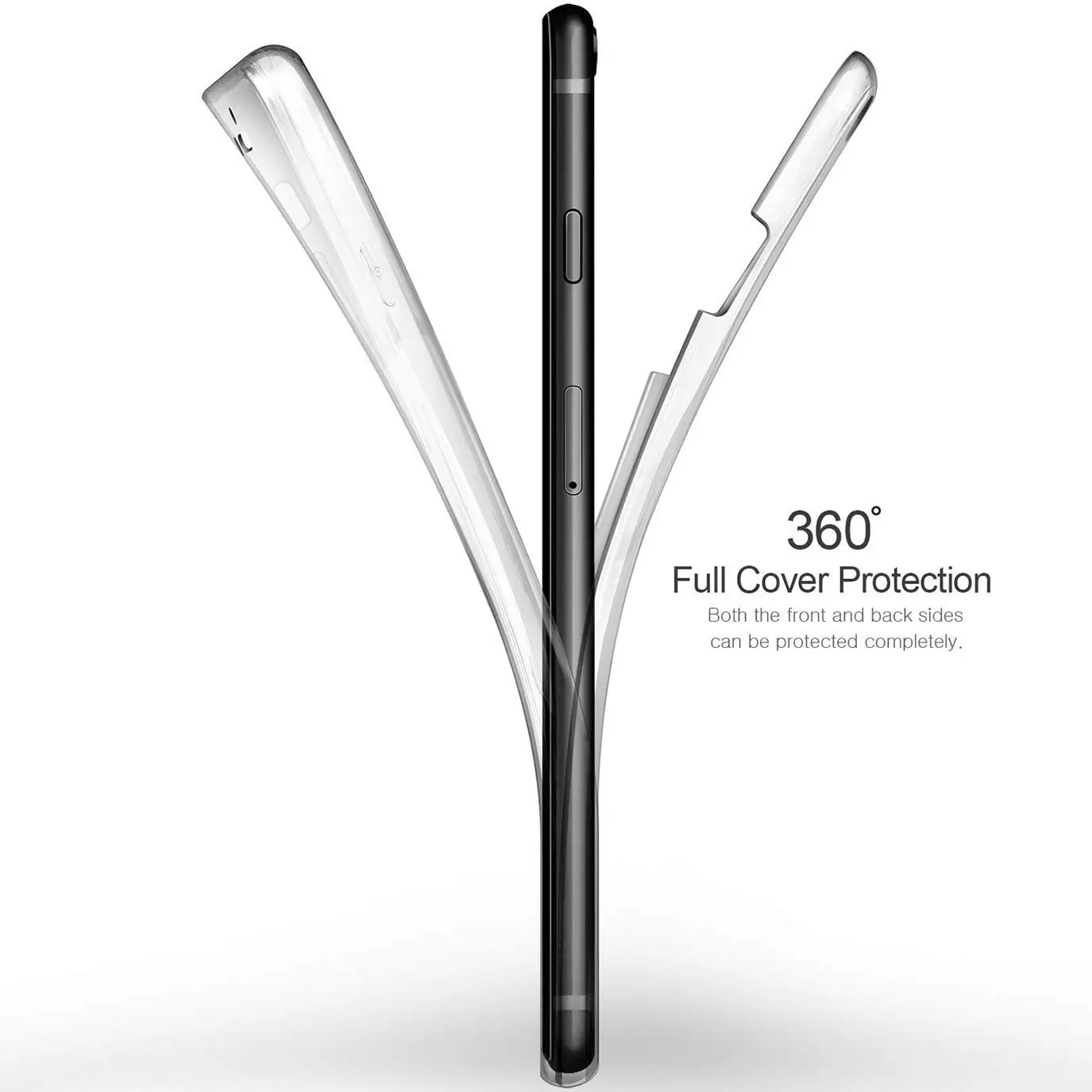 Прозрачный чехол с полным корпусом 360 градусов для iphone X XS MAX XR 6 7 8 Plus 6s SE