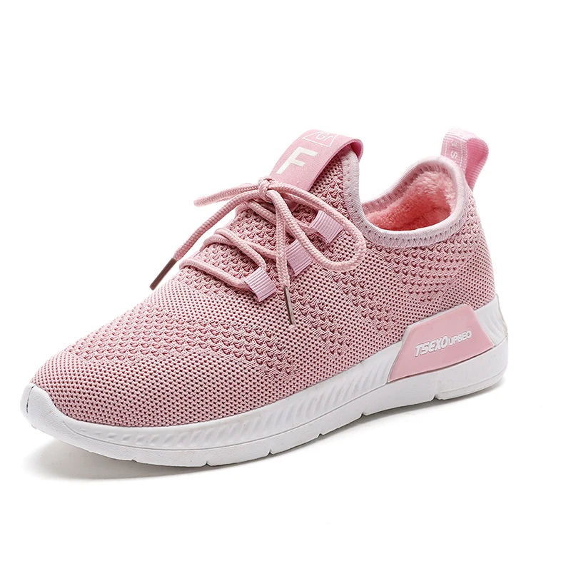 KETEMA Woman Winter Shoes Plush Sneakers Girl Warm Outdoor Lace Up Lightweight 2018 tenis feminino zapatillas mujer | Обувь
