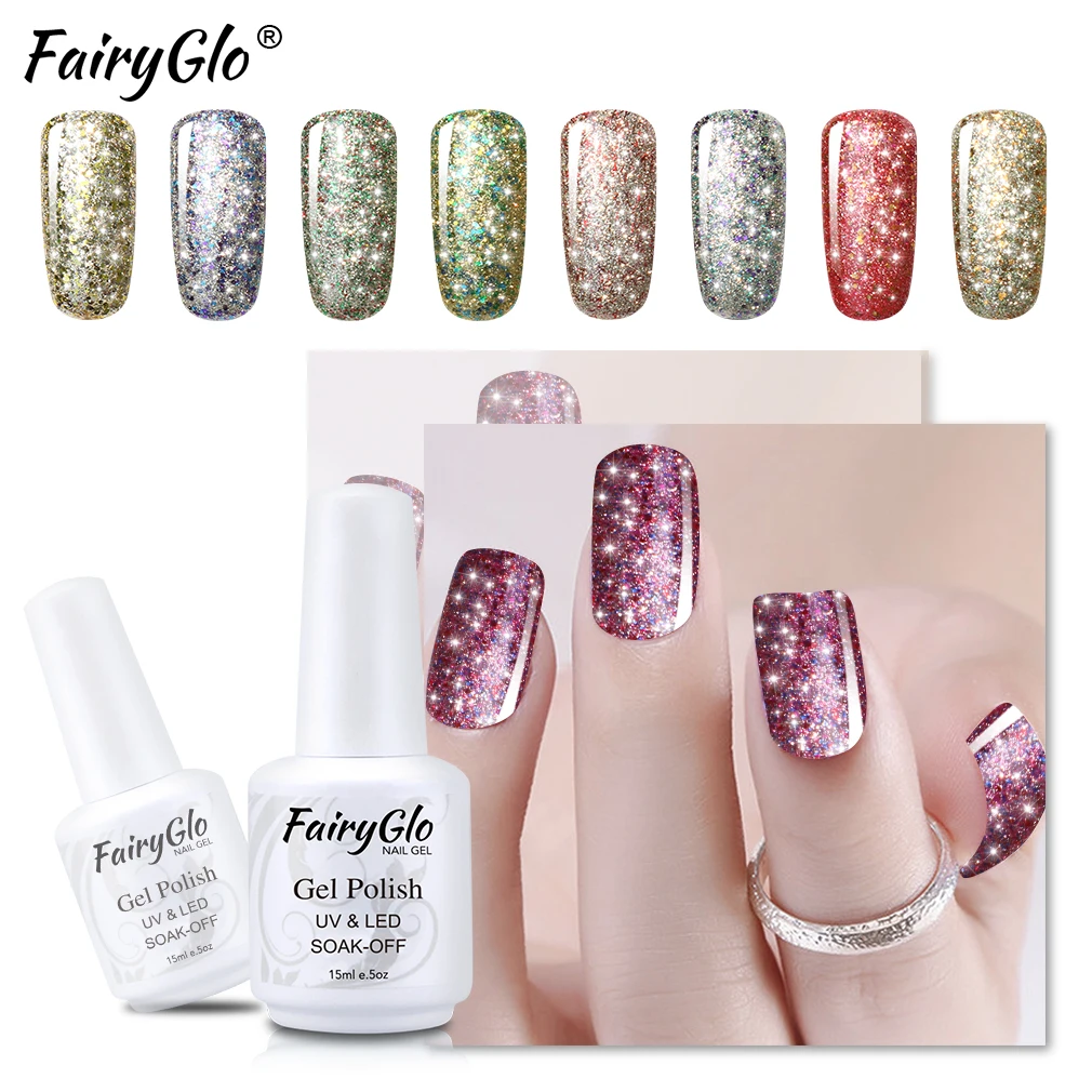 FairyGlo 15 мл Блестящий штамповочный лак для ногтей белая бутылка Гель штамповка