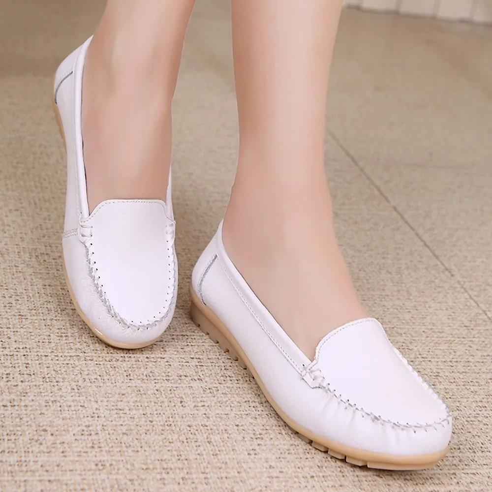 YOUYEDIAN Women ladies shoes pumps low heels Genuine Leather Shoes Loafers Slip On Shoe scarpe donna vera pelle estive#3 | Обувь
