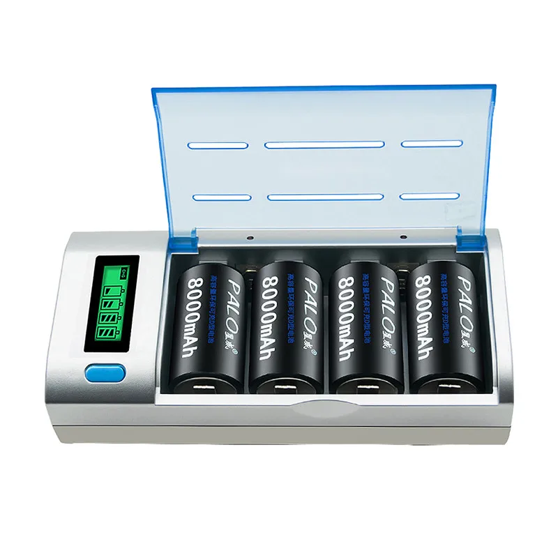 Универсальное интеллектуальное зарядное устройство с ЖК дисплеем и 6 слотами для