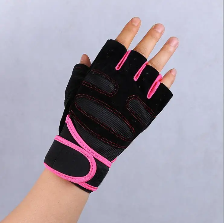 Дышащие движения толстые ладони вес фитнес-запястье перчатки с короткими