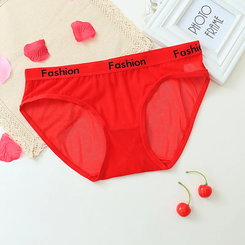 Women Underwea Net yarn Sexy Panties Woman Briefs Female Breathable Ladies Underpants lace G-String Thongs Lingerie | Женская одежда