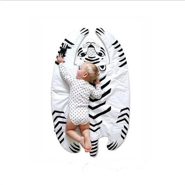 Tiger Mat 2 Детские стеганые коврики с рисунками животных из мультфильмов, енота, лисы, тигра, панды, Льва, одеяла, коврик, ковер в скандинавском стиле, декор для детской кровати - Цвет: Tiger Mat 2