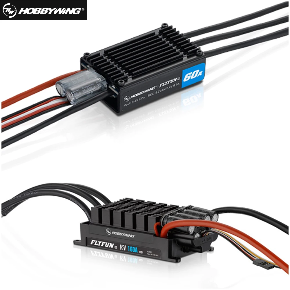 Hobbywing FlyFun V5 80A 60A 110A120A 130A 160A регулятор скорости бесщеточный ESC 3-6S Lipo с функцией DEO для радиоуправляемого квадрокоптера