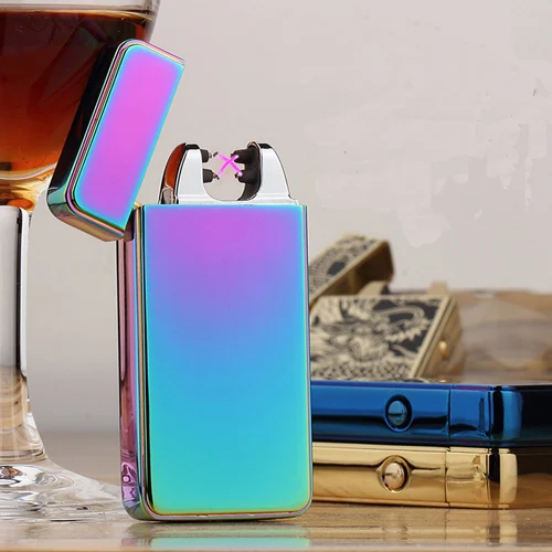 Модные Двойной импульс дуги Металл ультратонкий USB легче творческий зарядки