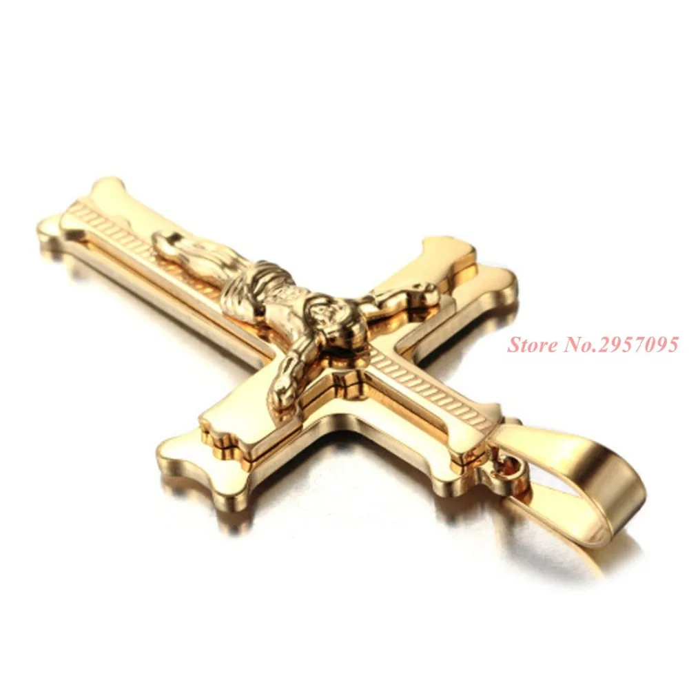 Цепочка с крестом для молитвы Иисуса мужчин ожерелье из нержавеющей стали