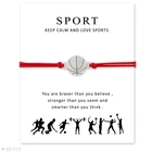 Браслеты женские из серебра баскетбольная подвеска пробы, регулируемые, с открыткой