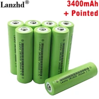 8pcs new pointed 18650 battery 3 7v 3400mah lithium li ion batteries 18650 with pointed for flashlight batteries