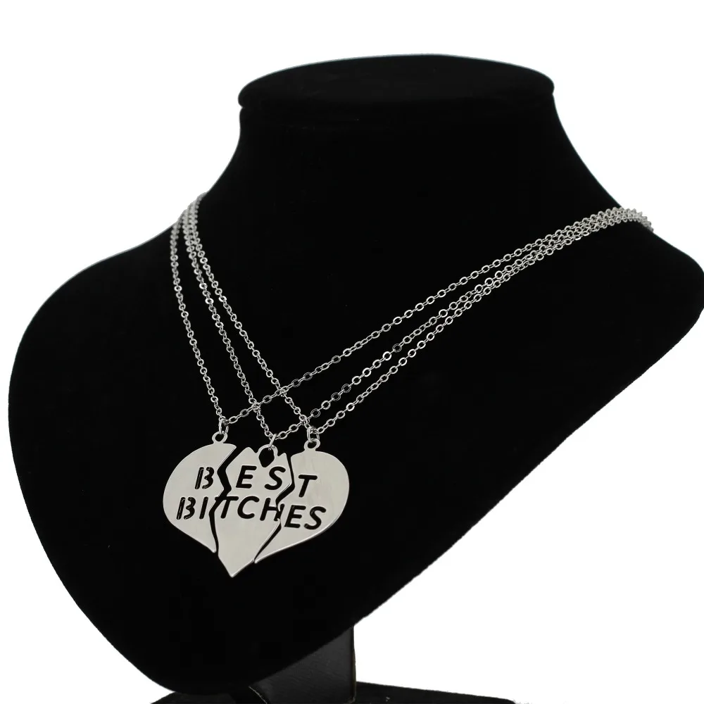 ISHOW 3 шт. серебристого цвета кулон в форме сердца Цепочки и ожерелья для женщины Best