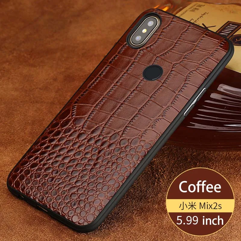 Воловья кожа чехол для телефона для Xiaomi mi 9 6 8 SE 8 Explorer A2 mi x 2S Max 3 красный mi Note 7 Pocophone F1 Мягкий ТПУ Край натуральная кожа - Цвет: Кофе