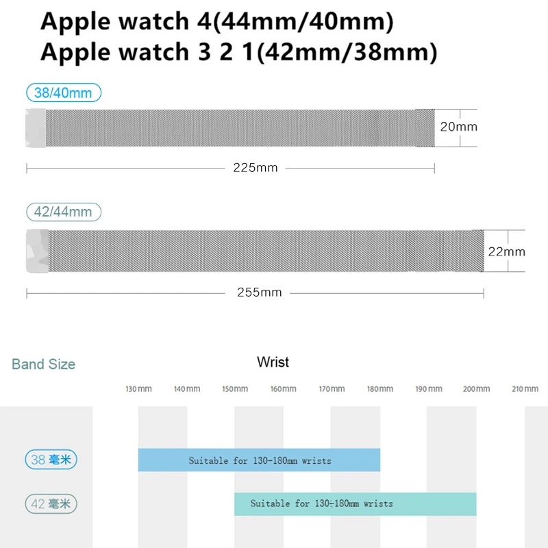 Ремешок для apple watch 4 3 5 42mm 44mm apple watch band Миланская петля металлическая сетка ремешок для часов iwatch series 5 4