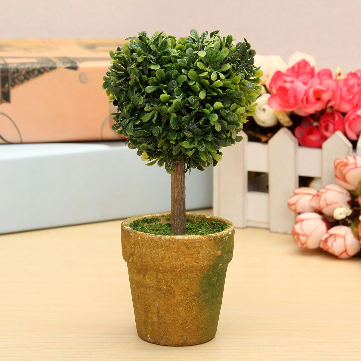 Heart 15cm Искусственные садовые травы свадебные Композиции Buxus шары Самшит Топиарий пейзаж поддельные деревья горшки растения - Цвет: Heart 15cm