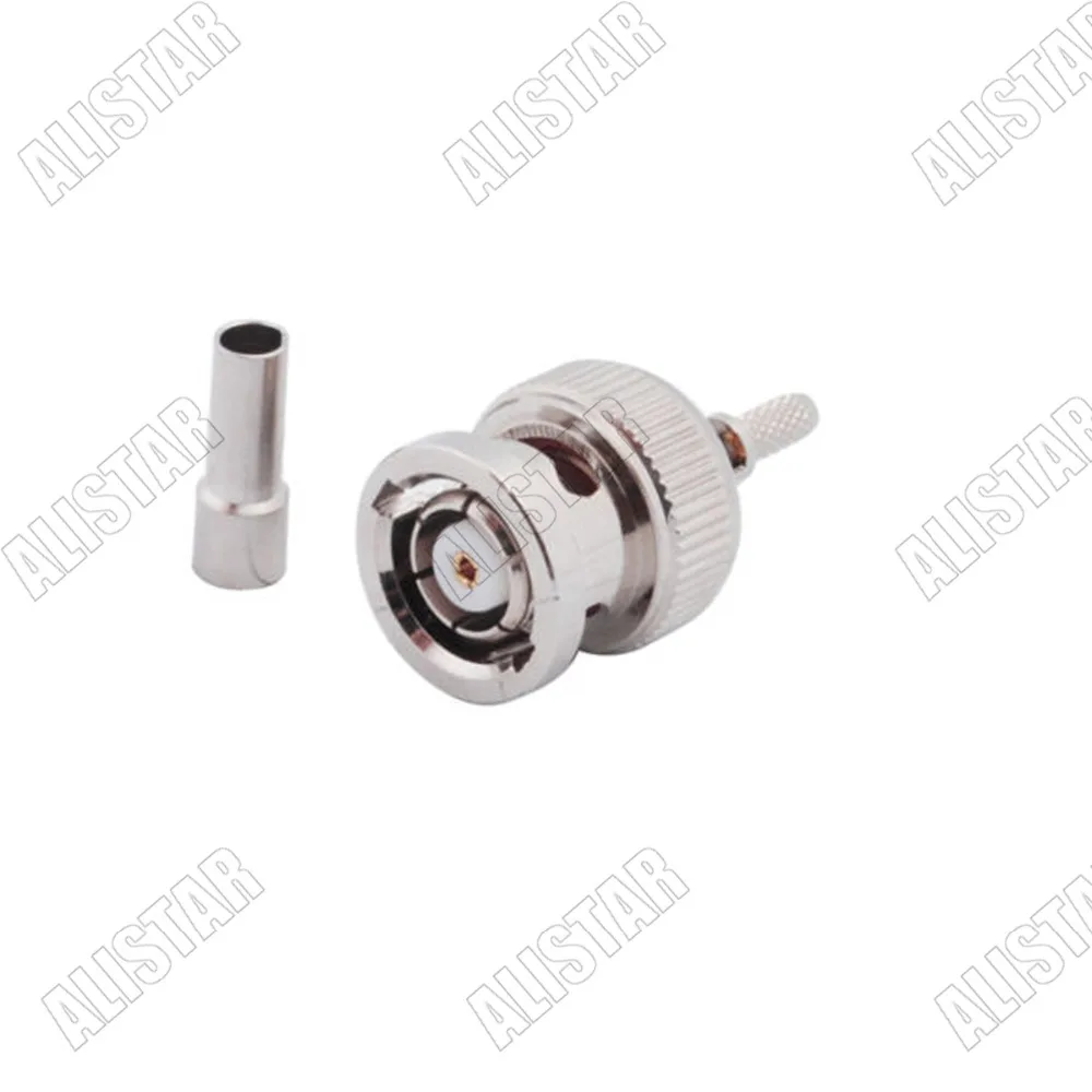 RP BNC прямой обжимной соединитель для RG174 RG316 RG178 RG179 коаксиальный кабель