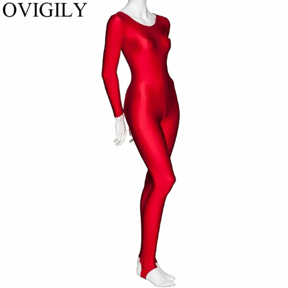 OVIGILY женские блестящие танцевальные костюмы с длинным рукавом для