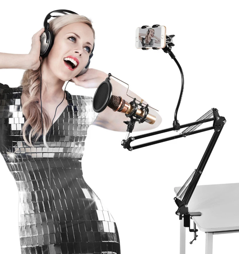 Телефон переносной стол регулируемый ударопрочный микрофон Поддержка подвеска