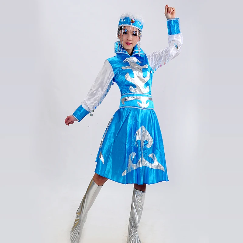 Детский монгольский костюм для танцев на сцене женское этническое платье в