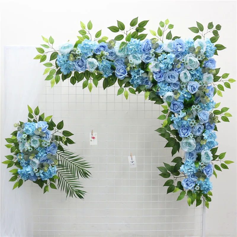 Blue 2 шт./компл. высокое качество искусственный цветок розовый цветок пиона ряд свадьба украшение арки, дома, отеля, венок настенная подвесная Декорация - Цвет: Blue