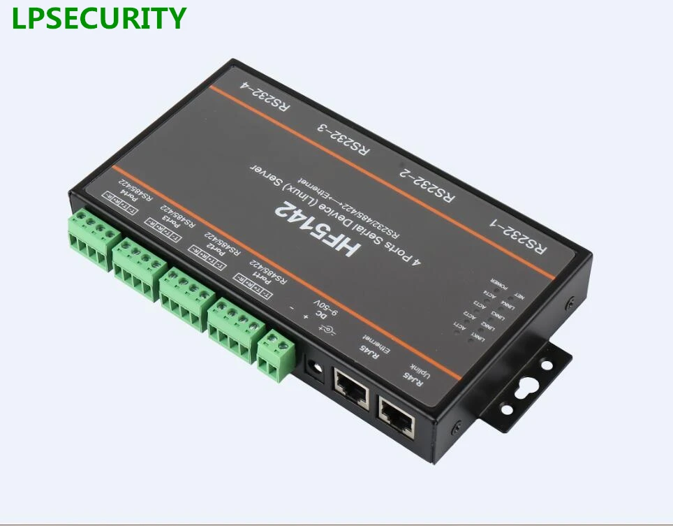 4 портовый Последовательный RS232 RS485 RS422 для LAN Ethernet сервера конвертер с CE FCC RoHS modbus