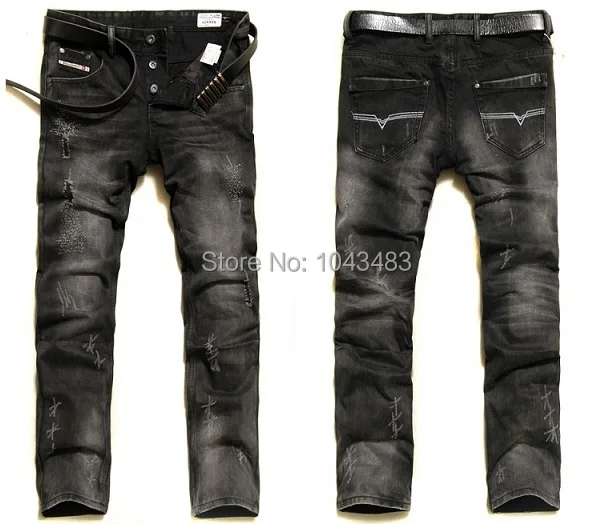 New Arrival 2014 fashion brand men's jeans top quality disel casual washed cozy denim straight pants Free shipping | Мужская одежда