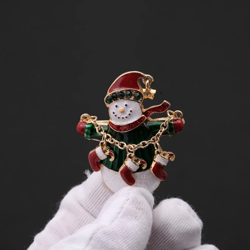 

Beautiful Winter Enamel Shoes Snowman Brooch Pin Women Christmas Gift Xmas New Year Jewelry Accessory