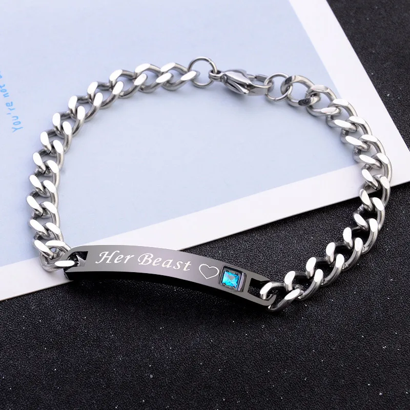 Модный стиль дизайн пара браслет черный золотой дикая рука jewelryнержавеющая сталь