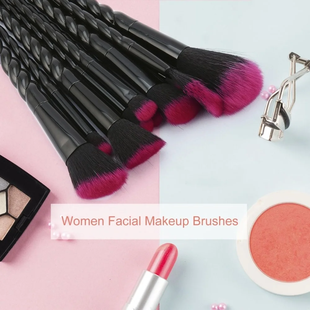 Hot 10pcs Unicorn Makeup Brushes Set Foundation Eyeshadow Base Powder Blush Blending Brush Cosmetic Tools | Красота и здоровье