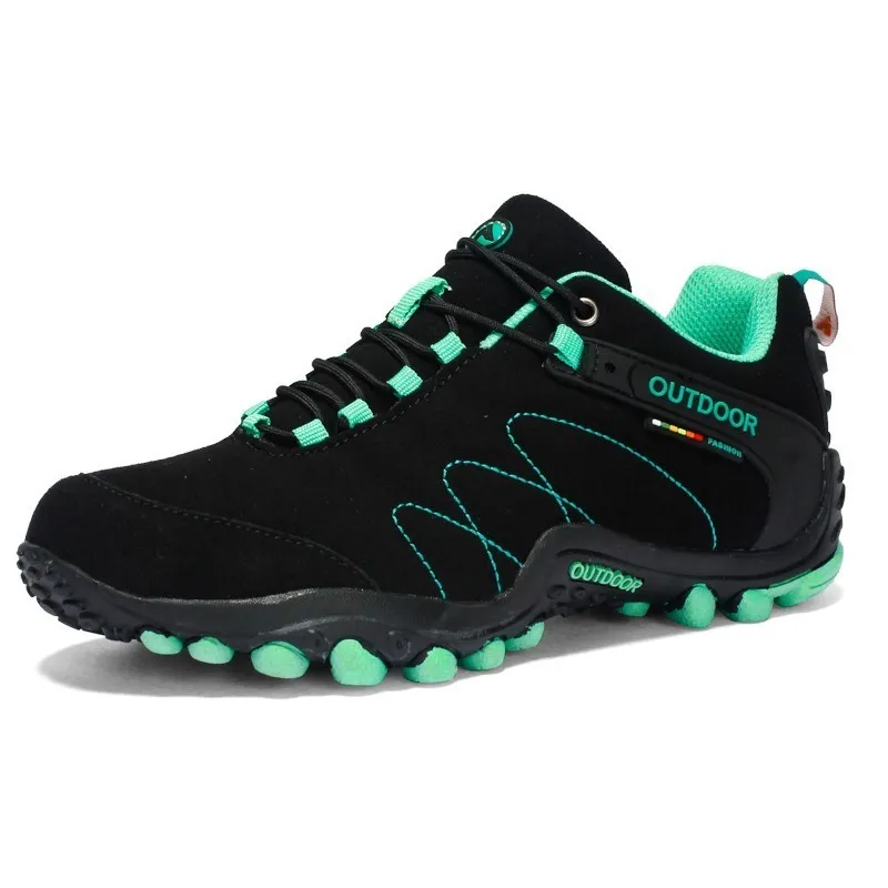 Black Outdoor Tactical Hiking Shoes Men Casual Wear Resisting Non-slip Sneakers Shoes Women Sneakers Climbing Trekking Sport Unisex - Color: Black