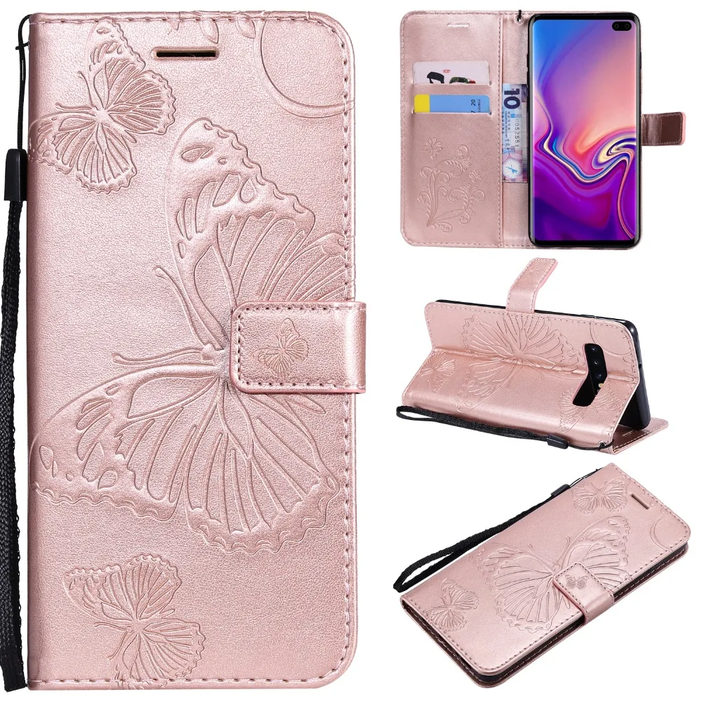 360 Magnetic Full For Samsung Galaxy Note 9 8 S9 S10 Plus Lite S10E Stand Wallet Case Soft TPU Leather 3D Butterfly Flip Cover | Мобильные