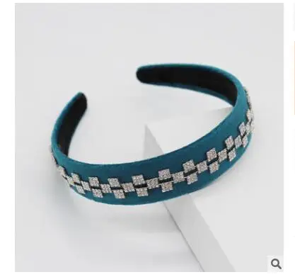 Модная фланелевая квадратная Женская повязка на голову со стразами