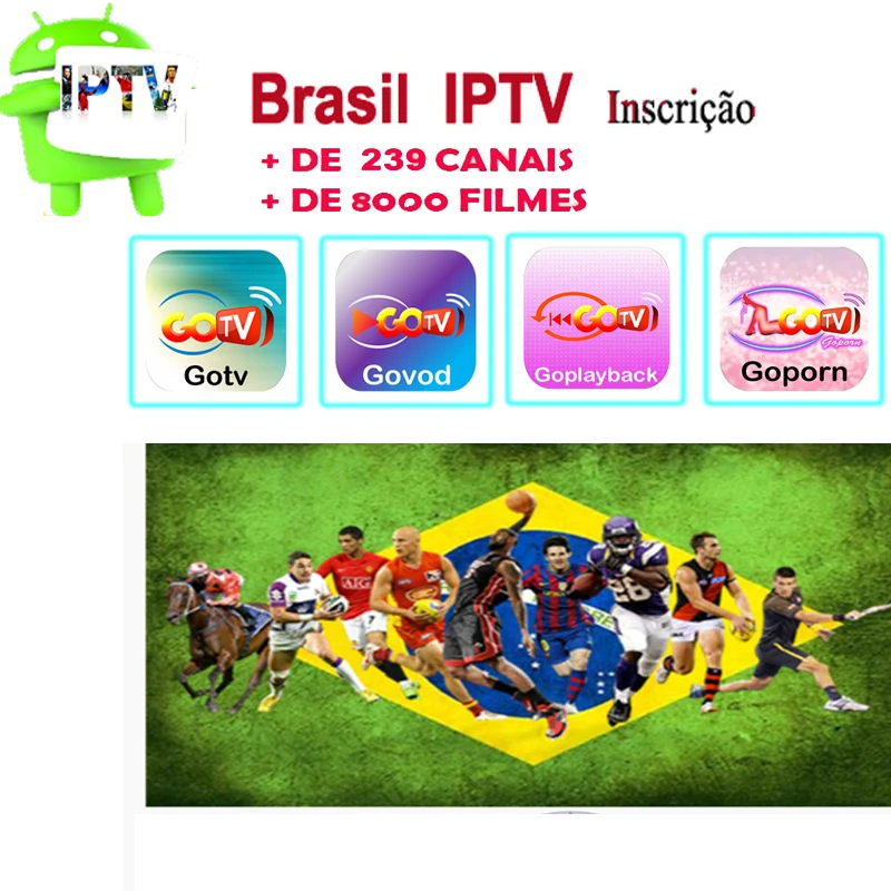 Для H tv 5 H tv 6 GO tv Ip tv Box Бразилия Ip tv 2 года подписки tv Box португальский каналы Android 7,1 OS tv BOX 1 ГБ 8 ГБ Wifi