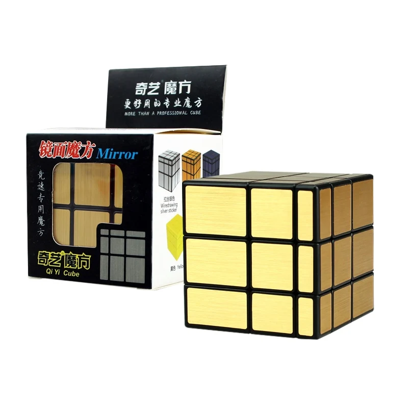 glod QiYi профессиональный зеркальный куб Скорость для головоломка, куб, 3x3x3, Cubo Magico игрушка антистресс нео куб волшебные для детей раннего образования игрушки - Цвет: glod