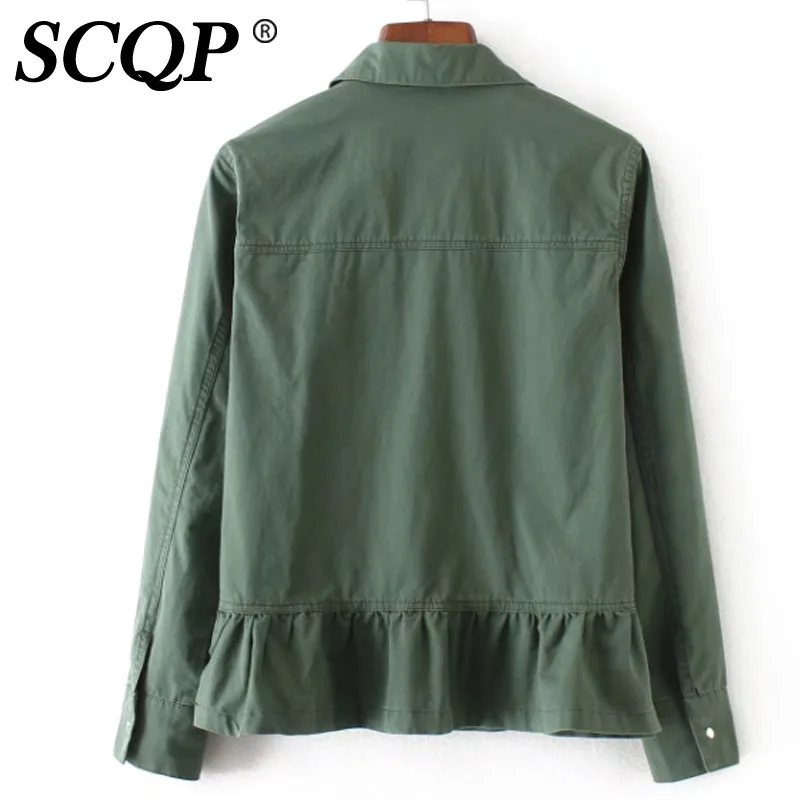 SCQP Fashion Animal Patch Designs Jackets Coats Womens Slim Ruffle Full Sleeve Woman Outerwear Spring Party Club Women Clothing | Женская