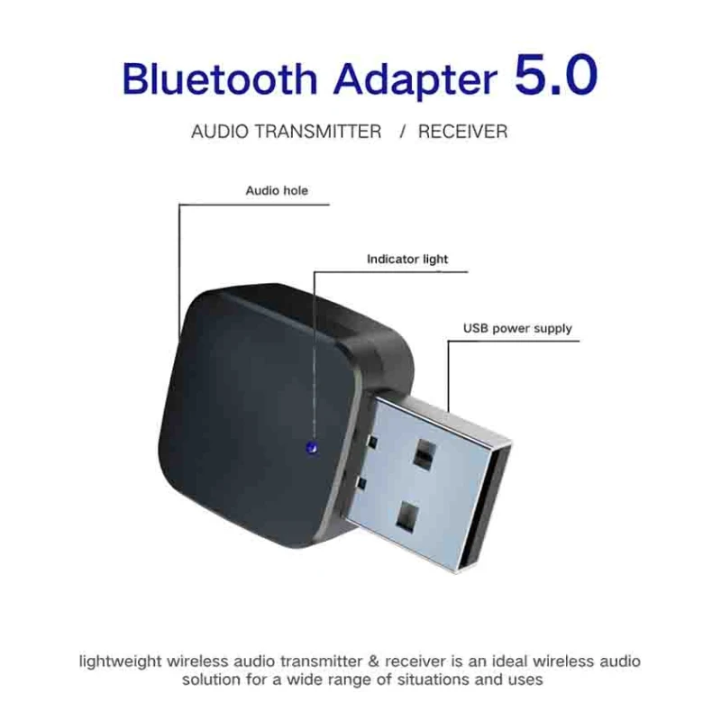 Kebidu Bluetooth V5.0 USB беспроводной приемник передатчики аудио музыка стерео адаптер