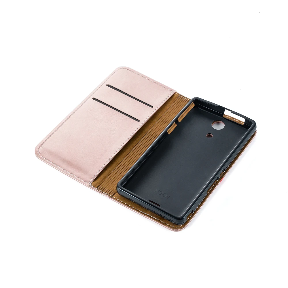 Vintage Leather Book Case For Sony Xperia ZR Soft Silicone Back Cover M36H Business Phone Bag | Мобильные телефоны и