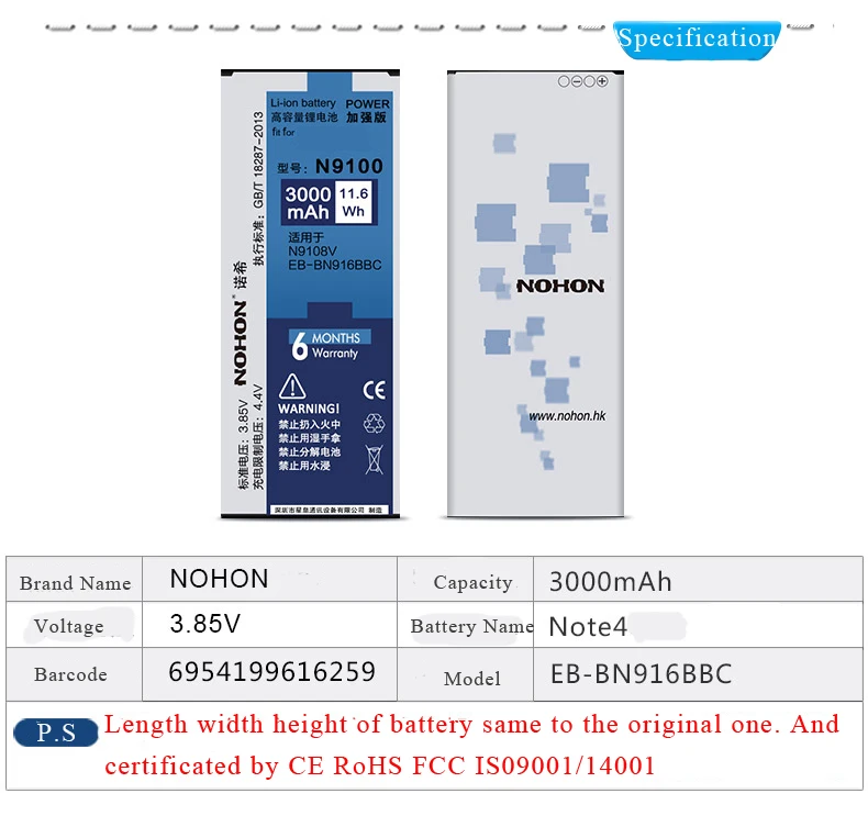 NOHON B800BE EB-BN910BBE батарея для samsung Galaxy Note 4 3 Edge Note4 Note3 NFC N9000 N9100 N910X Замена Bateria аккумулятор