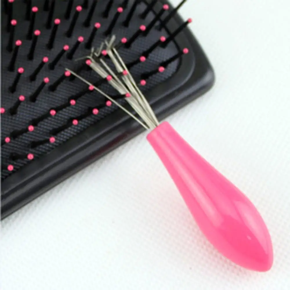 

1pc Popular Hair Brush Cleaner Comb Cleaning Remover Embedded Beauty Tools Plastic Handle Alloy Strips Hair Care Accessories