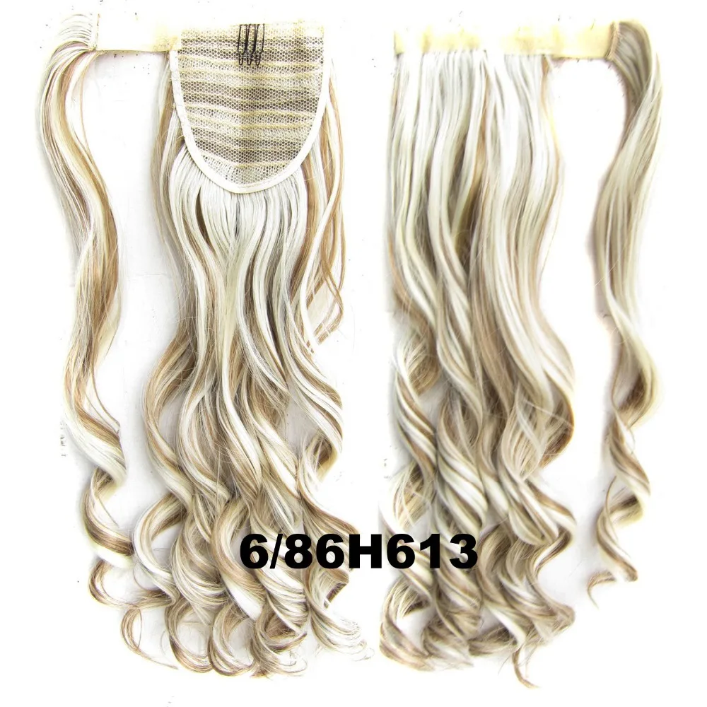 Hot Sell Women Long Wavy Hair Ponytails 90g 22&quot Fake Pieces with Stooper Highlights Extension for Female |