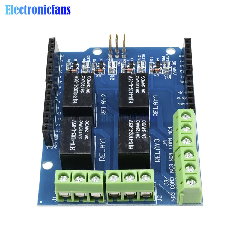 4-канальный модуль 5 В интерфейс для защиты реле управления сигналом Arduino плата