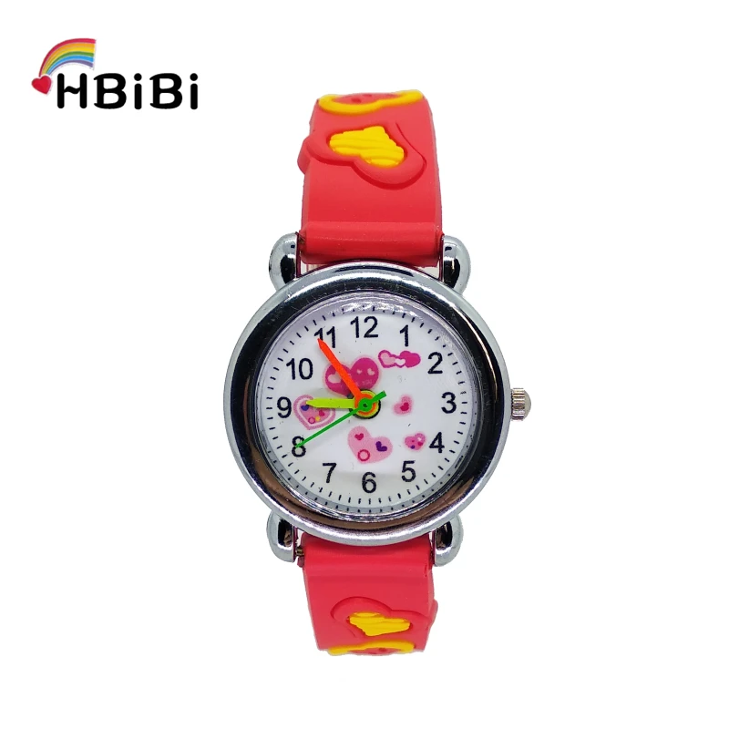 

Good quality Red heart children Watch love-heart Silicone kids watches for boy girl Christmas gift students clock Reloj infantil
