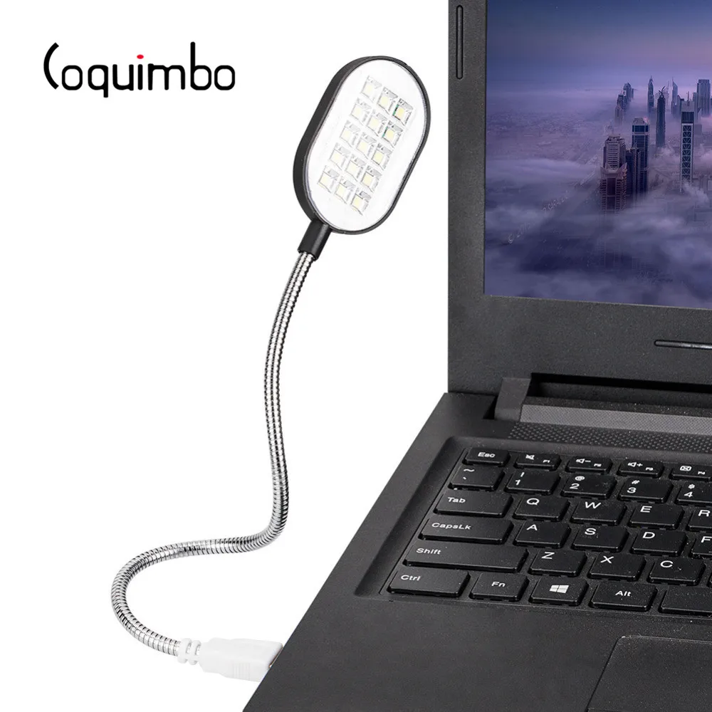 Coquimbo 15 светодиодов Гибкая светодиодная USB лампа для чтения ноутбука клавиатура